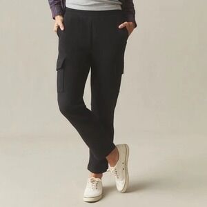 American Giant Cargo Straight Sweatpant Womens Medium Black Cotton Elastic Waist